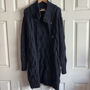 Cozy Wool Blend Cable Knit Cardigan